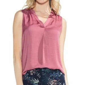 Rumpled Satin Blouse Rouge Blush